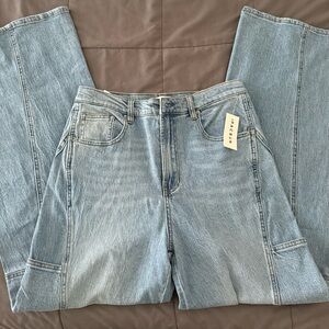 PacSun Wide-Leg Jeans Stretch Paneled Medium Indigo